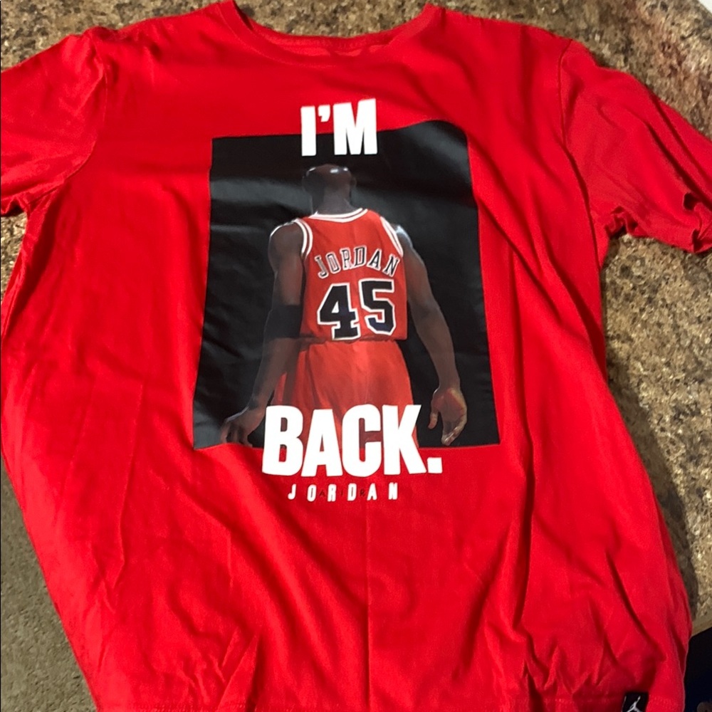 Red Jordan Graphic T-Shirt Mens size large